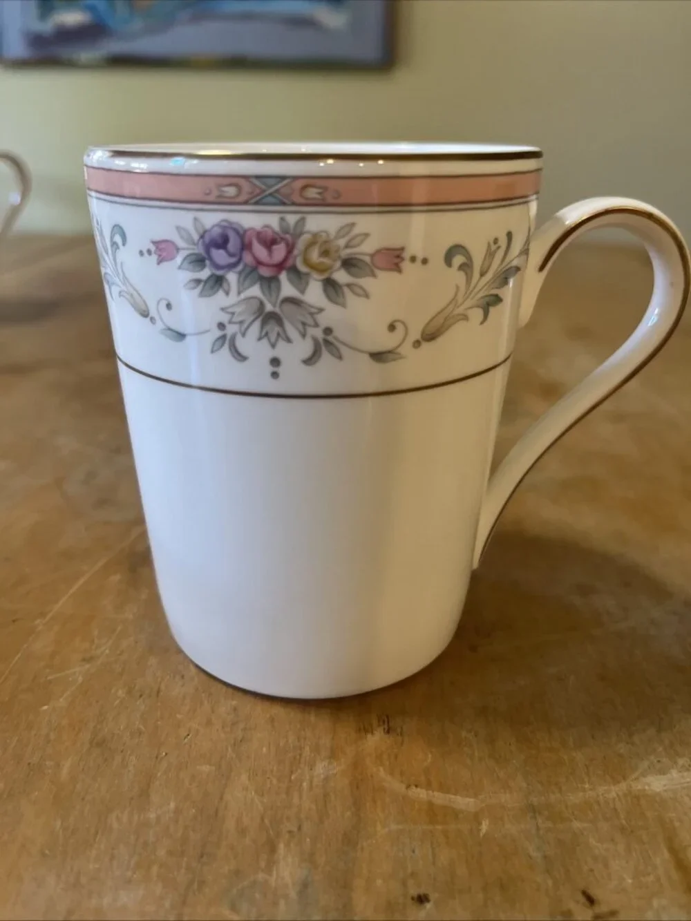 Set of 3 Christopher Stuart Spring Crest Bone China Tall Mugs Gold Trim Floral